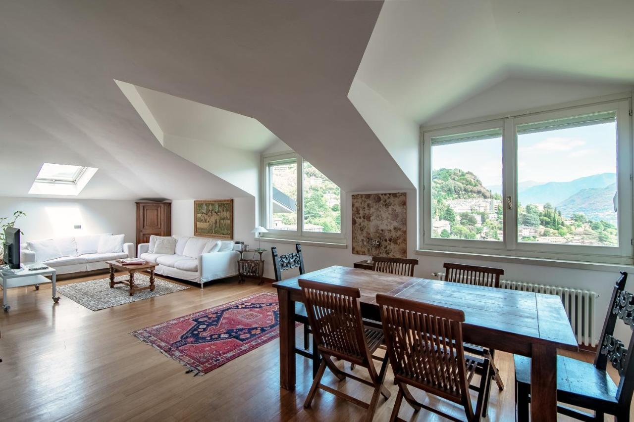 I D'A Charming Penthouse - Lake View- Como- House-130 Mt-2 Double Bedrooms And 2 Double Bathrooms A Spacious Living Room-Full Equipped Kitchen-Private Garden And Terrace-Private Covered Parking 외부 사진